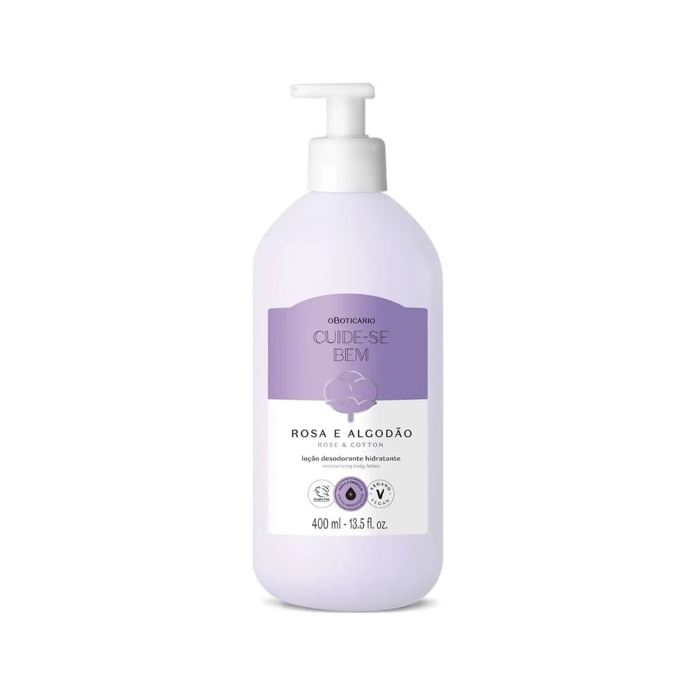 O Boticario Cuide-se Bem Hidratante Rosa E Algodao 400ml